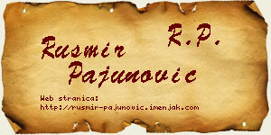 Rusmir Pajunović vizit kartica